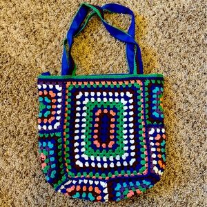 Multicolor, crochet tote